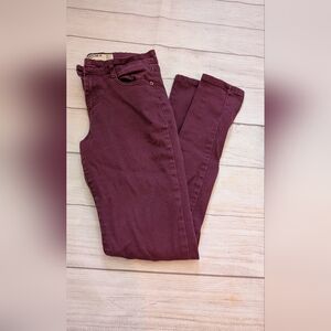 Cotton on Women's burgundy skinny jeans. Size 6